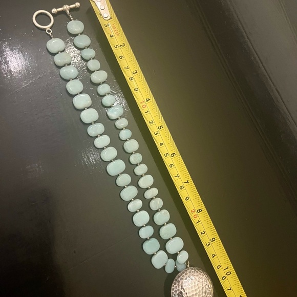 Vintage 925 Handmade Amazonite Sterling Necklace - Picture 3 of 7